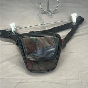 Multicolor Patchwork Faux Leather Vintage Mini Fanny Pack Unisex
